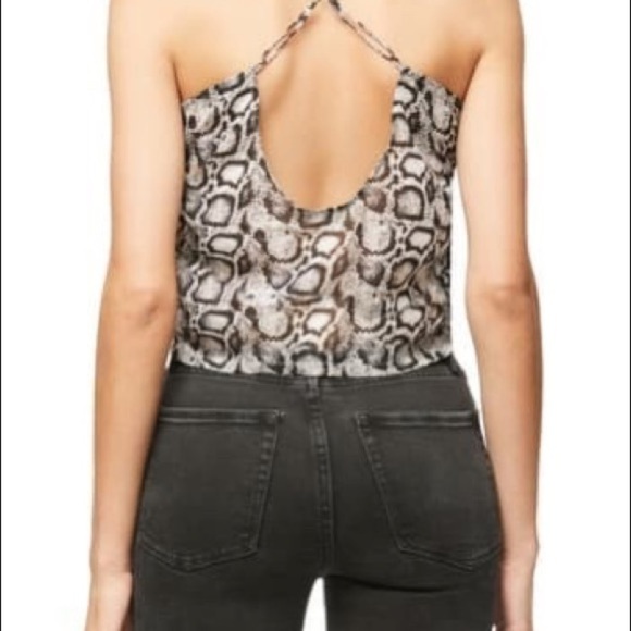 GOOD American Snake Print Blouse NEW Size 4 Ex - Picture 2 of 4